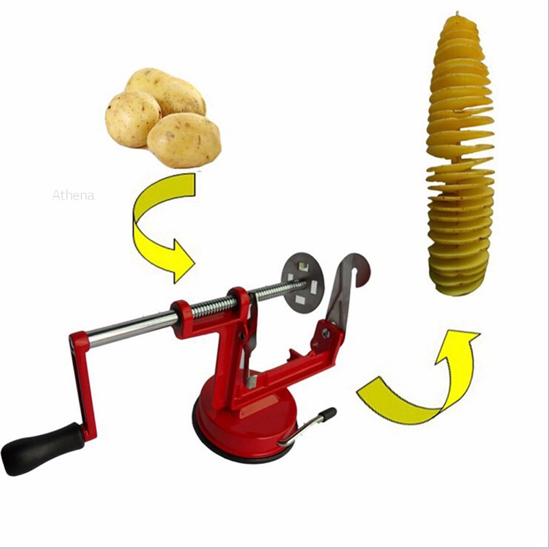 Manual Spiral Fruit Vegetable Potato Chip Slicer Twister French Fry Cutter