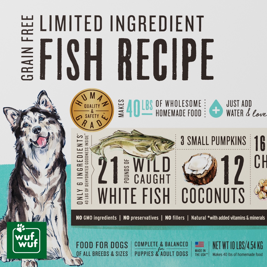 Premium Hypoallergenic Limited Ingredients Dry Dog Food for Dogs and Puppies The Honest Kitchen Fish Recipe Brave