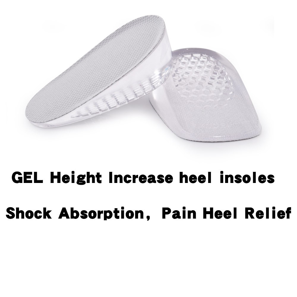 1 Pair GEL Height Increase heel insoles Invisible Shoe Lifts