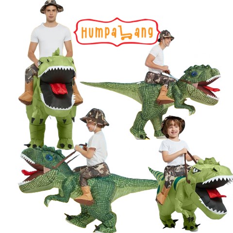 Child riding dinosaur outlet costume