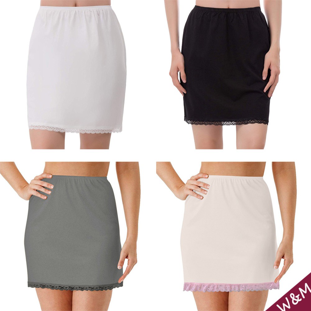 Elastic waist slip on sale skirt