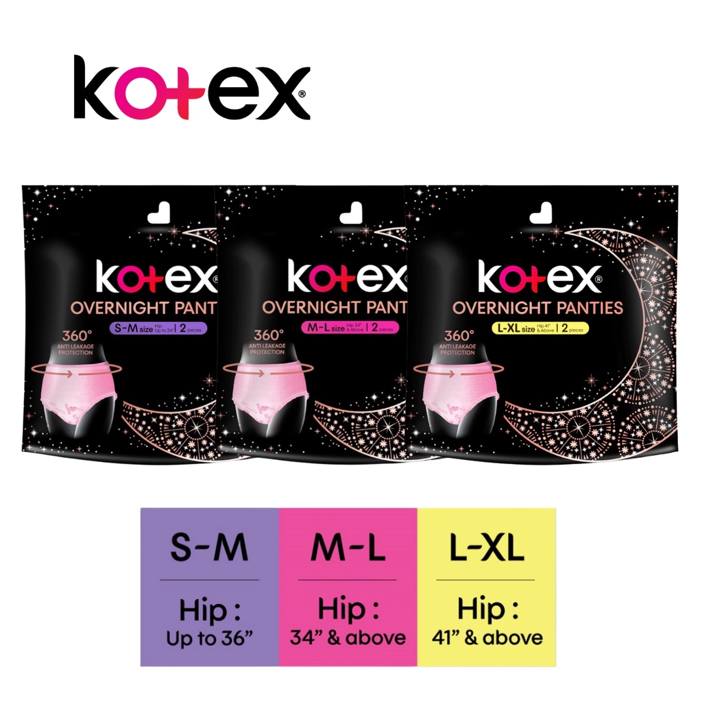 Kotex Overnight Panties S XL 2pcs