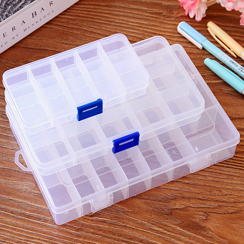 Multi Compartment Plastic Storage Box with Cover Fixed Frame Portable and  Simple Jewelry Drug Storage Box - (RY111001)