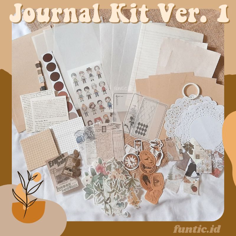 Journal kit Vintage aesthetic DIY Scrapbook kit Journaling set Bujo kit