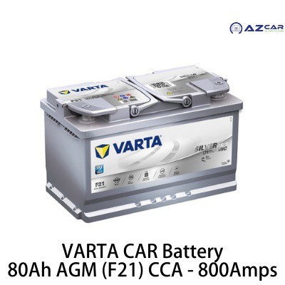 VARTA CAR Battery 80Ah AGM (F21) CCA - 800Amps, Made in Germany