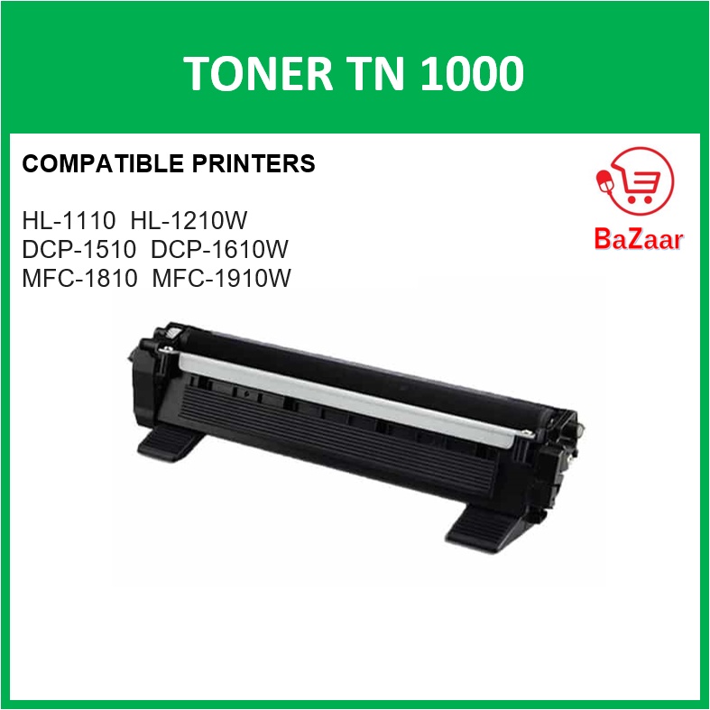 4 Pack (Black) Compatible MFC-1810 MFC-1910W Printer Toner Replacement for  Brother TN1000 | TN-1000 Laser Toner Cartridge (High Capacity)