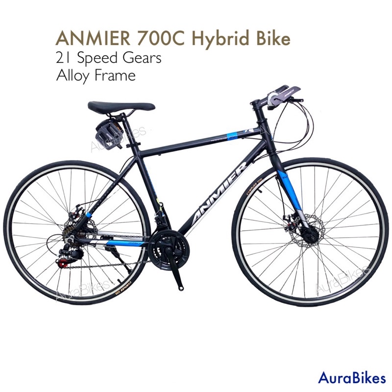 Anmier Hybrid Bike City Road Bicycle 21 Speed Aluminium Alloy