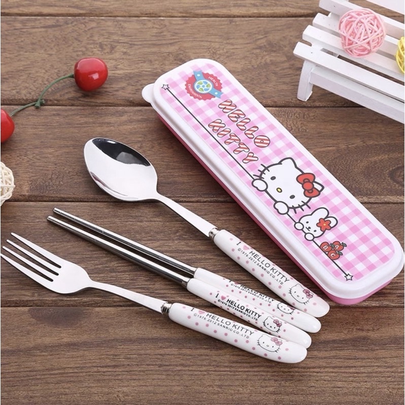 Hello Kitty Stainless Steel Cutlery Set (Camping Series)