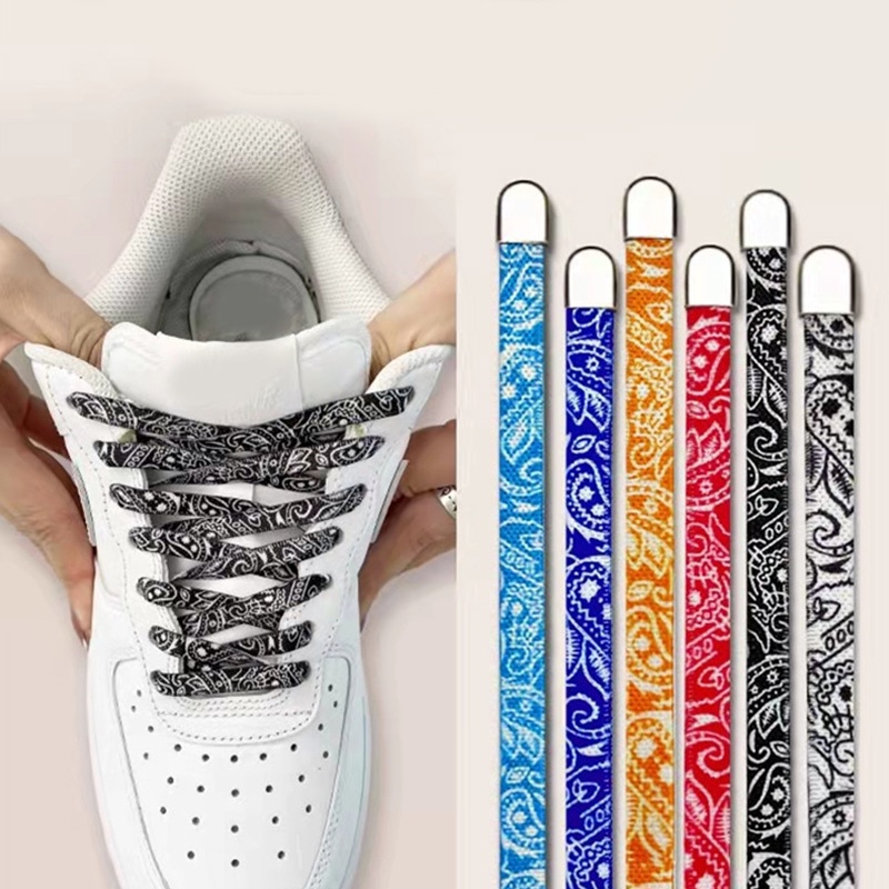 Shoelaces Metal Lock Lazy Laces Sneakers Shoelace Fits All Shoes No Tie Flat Cashew Flower Elastic Classic Shopee Singapore