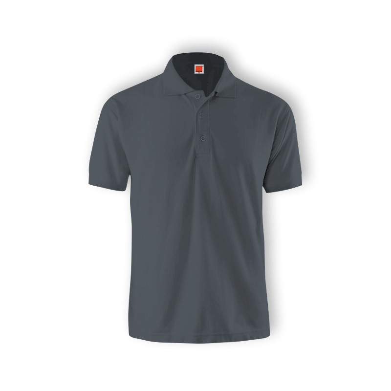 dark gray polo shirt