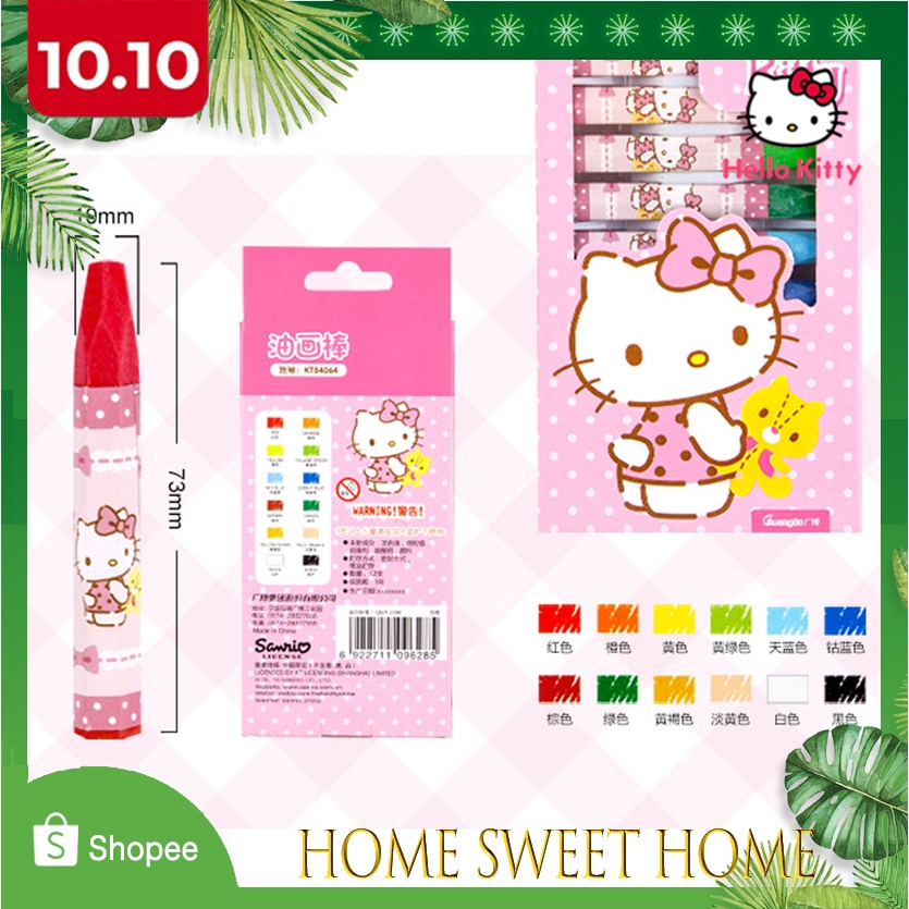 Hello Kitty Oil Painting Stick Safe Washable 12 Color Cartoon Graffiti  Crayon