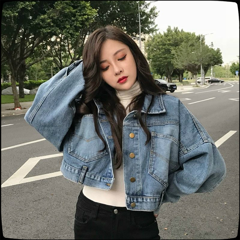 Short cut best sale denim jacket