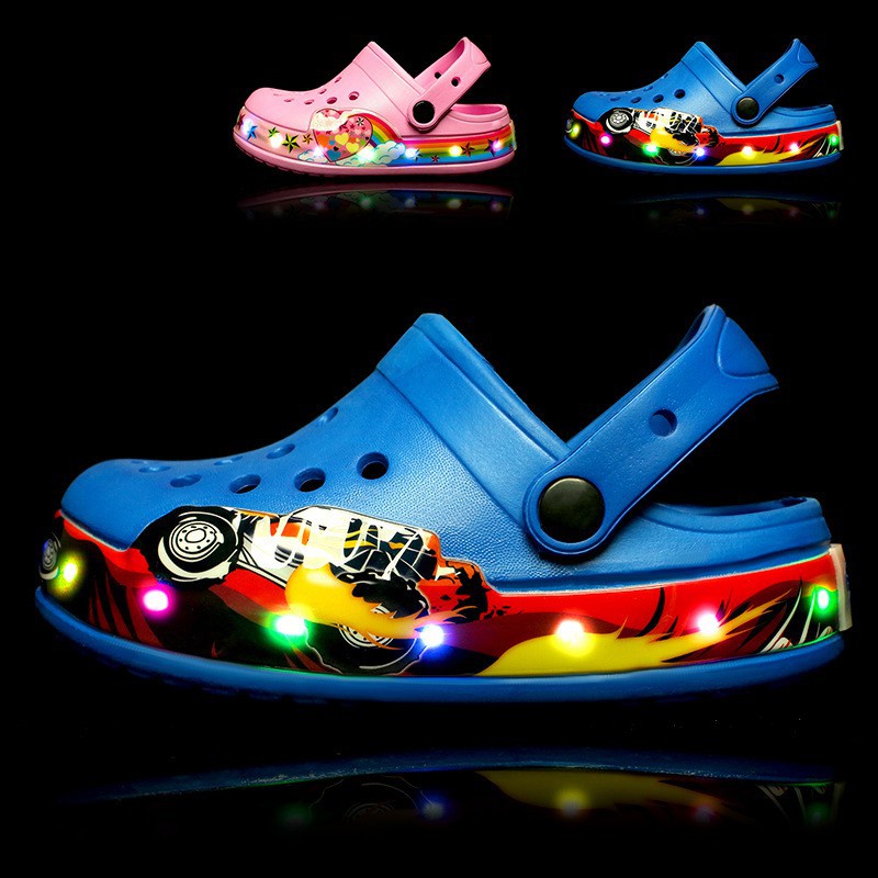 Girls light best sale up crocs