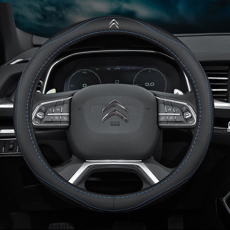 For Citroen C4 AIRCROSS C5 AIRCROSS C3-XR C4 PICASSO C6 Leather Breathable  Car Steering Wheel Cover Accessories 38cm