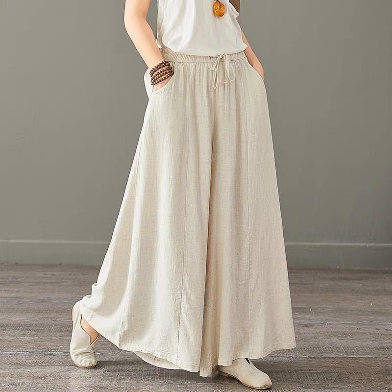 White linen palazzo on sale pants