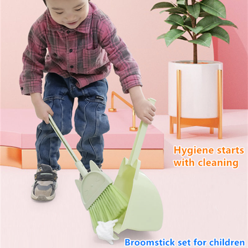 Children's Small Broom Mini Dustpan Set Simulation Cleaning Tools Soft Fur  Broom Combination Toddler Toy Learning Sweeping Tools