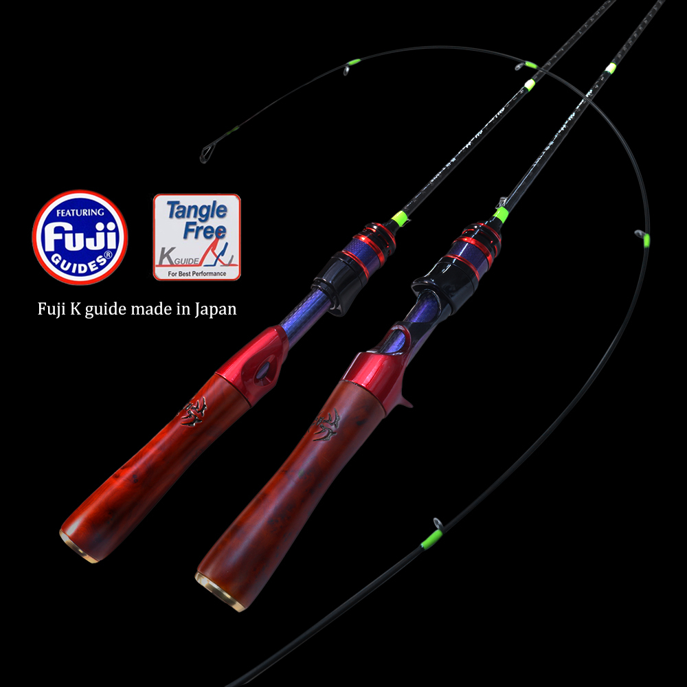 1.68M/1.8M Fuji guide Ultralight Fishing Rod UL Rod Spinning/Baitcasting  Solid Carbon Fishing Rod