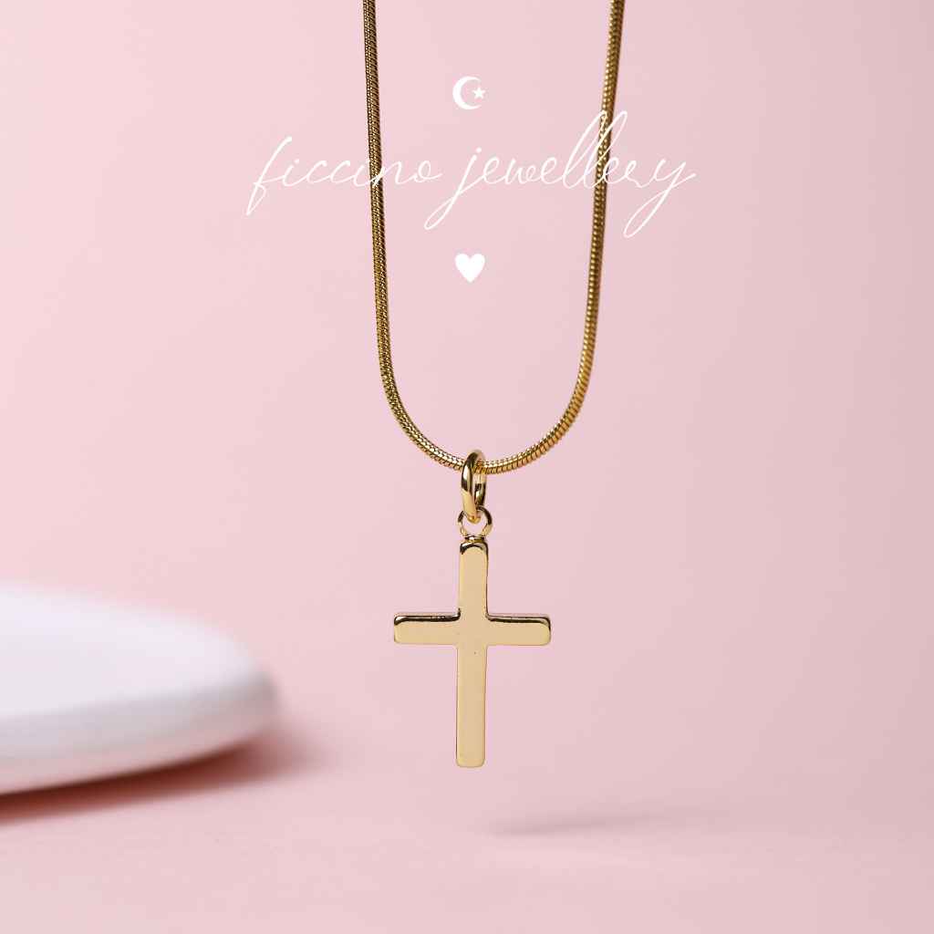 All gold hot sale cross necklace