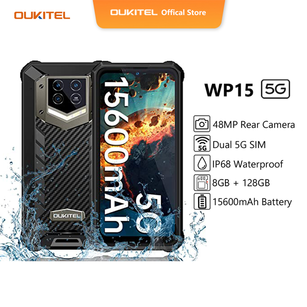 OUKITEL WP15 5G（15600mAh 8GB+128GB Rugged Handphone 6.5