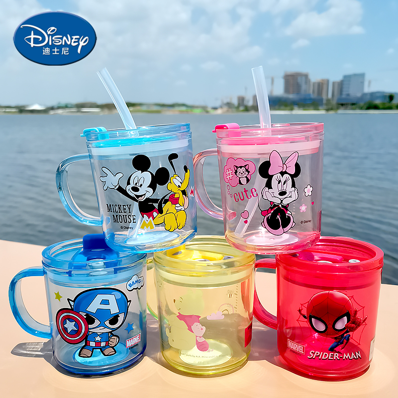 Disney Cup With Straw Mickey Minnie Mouse 3D Cartoon Kids Water Mug Cups  Kawaii Frozen Elsa Sport Bottle Milk Juice Sippy Cups - AliExpress