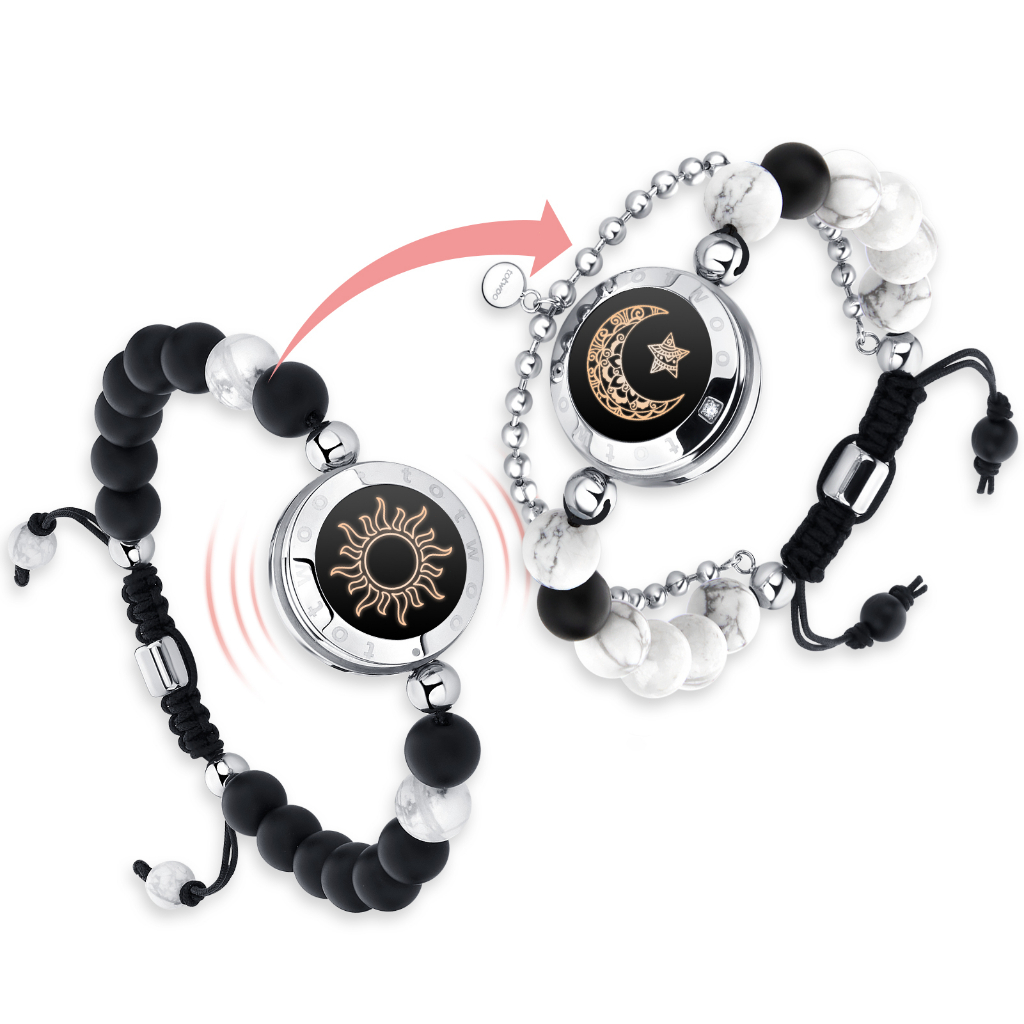 Smart jewelry couple bracelets touch to send out deals your love black