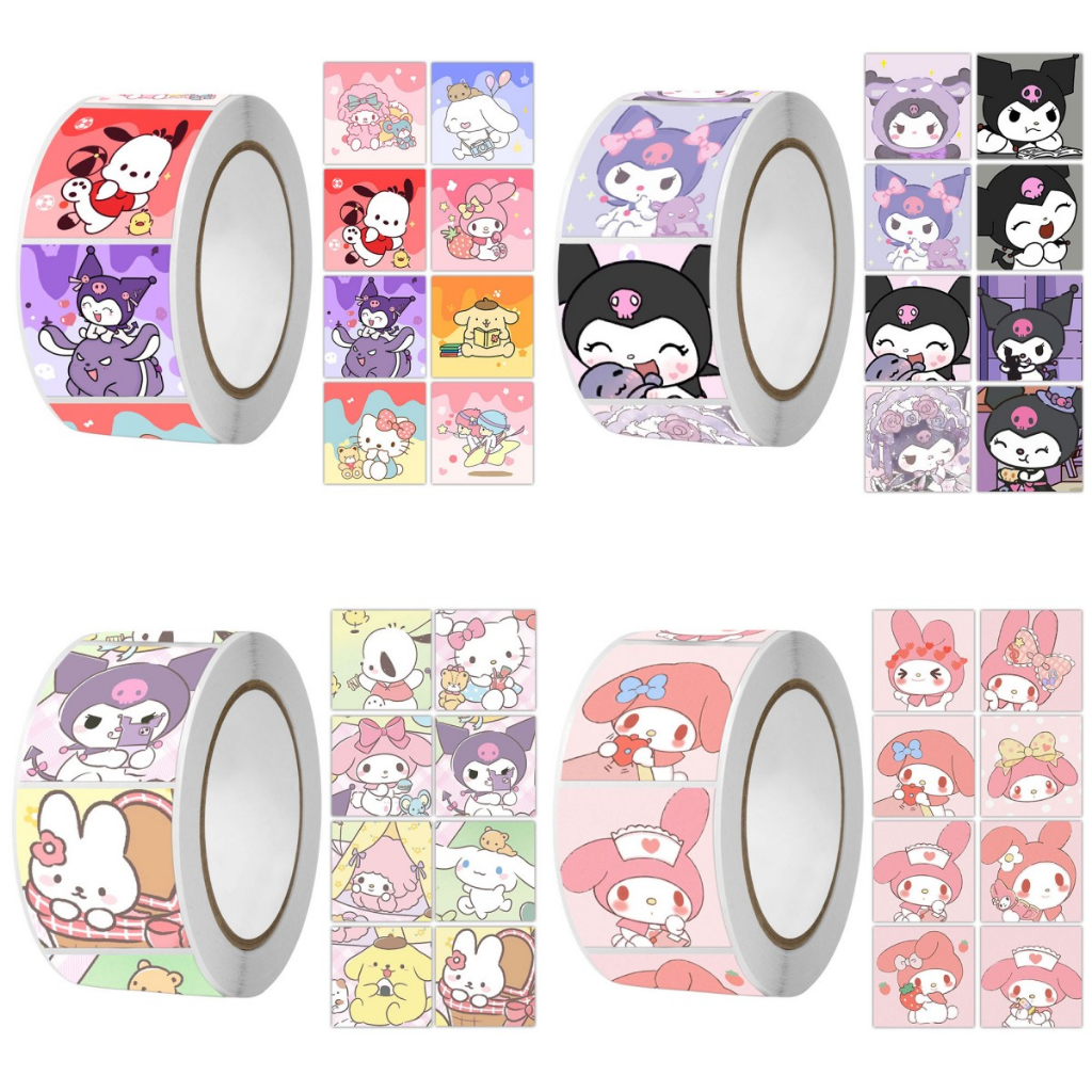 500pcs Kuromi Autocollant Hello Kitty Ma mélodie Autocollants