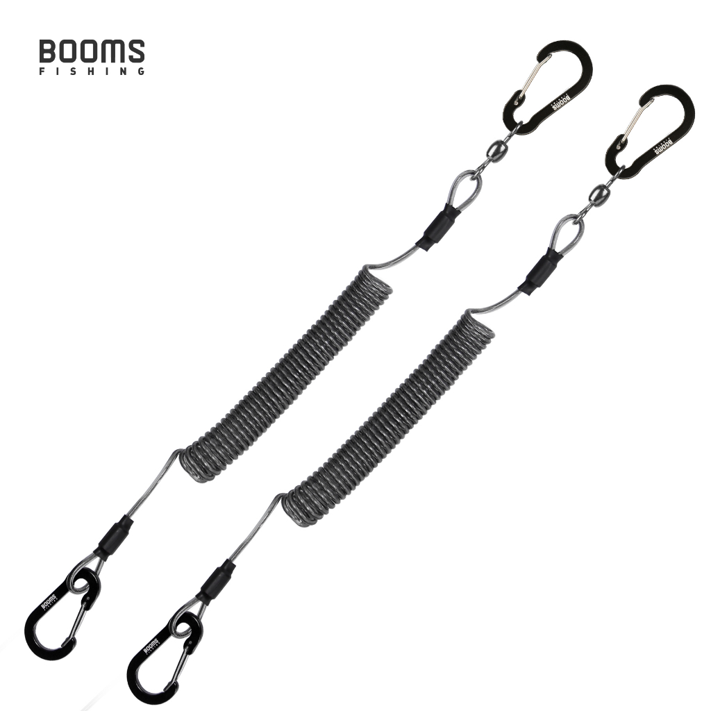 Booms Fishing T02 2M Heavy Duty Fishing Lanyard for Boating Ropes with  Camping Carabiner Secure Lock Fishing Tools Accessories