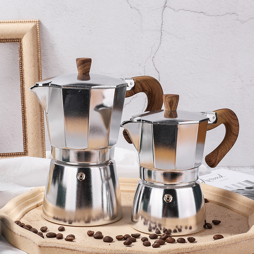 Aluminum Mocha Coffee Pot Rapid Stovetop 50-600ML Coffee Brewer