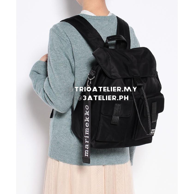Marimekko Everything Backpack L Solid Black | Shopee Singapore