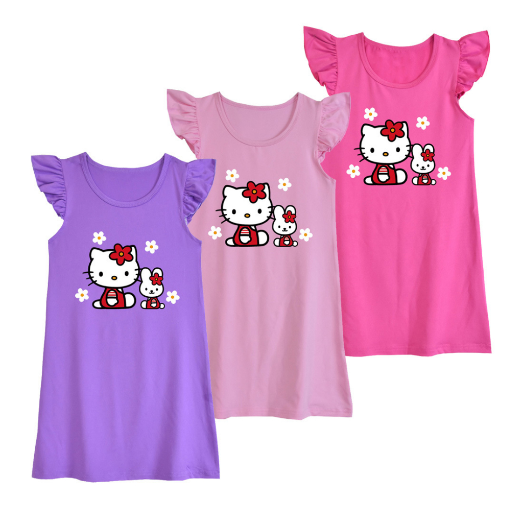 Kids Girls Roblox T-shirt Vestido Summer Nightdress Pijamas Sleepwear