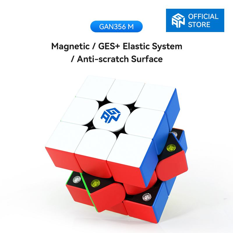 GAN 251M, 2x2 Magnetic Speed Cube Gans 251 M Mini Cube with Extra GES  (Stickered)