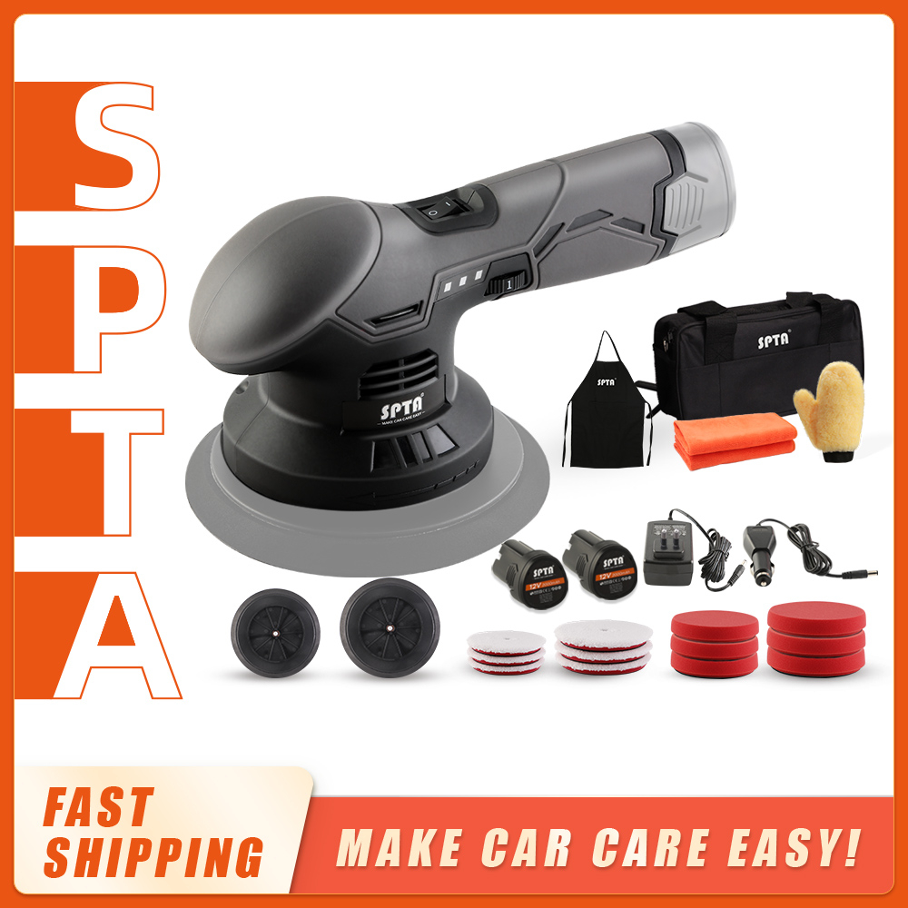 SPTA Buffer Polisher, 5-Inch 125mm Dual Action Random Orbital Car Polisher,Car  Detailing Kit, 3Pcs