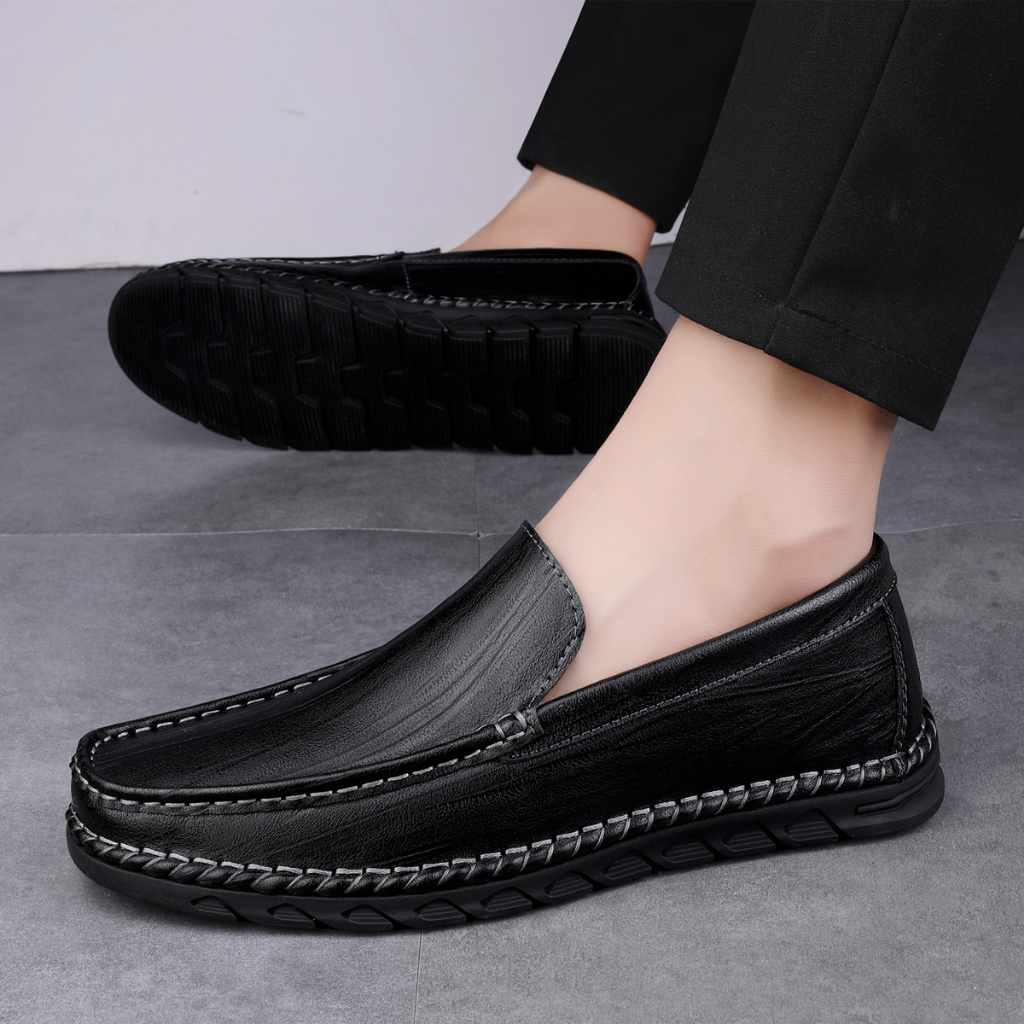 Mens casual sale leather loafers