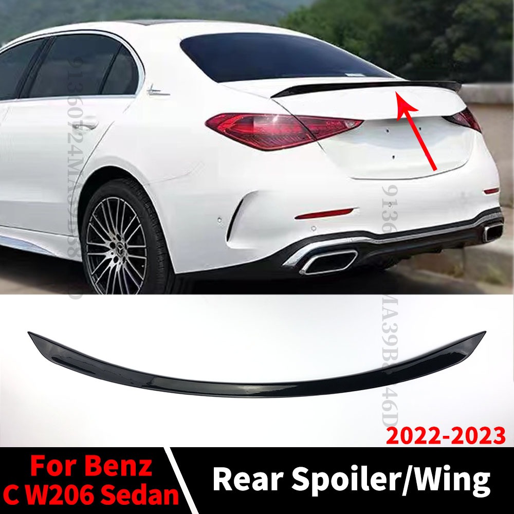 Rear Trunk Spoiler Wing Air Deflector Boot Lip Body Kit Tuning For Mercedes  W205 Benz C Sedan and AMG C43 C63 4 Door 2014-2021