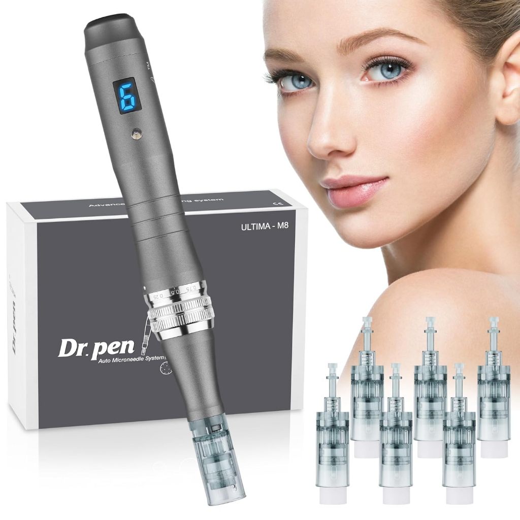 Dr.Pen Ultima M8S Microneedling Pen: Wireless Microneedle professional Skin  Pen for Face & Body & Hair Beard Growth - 12 Replacement Cartridges