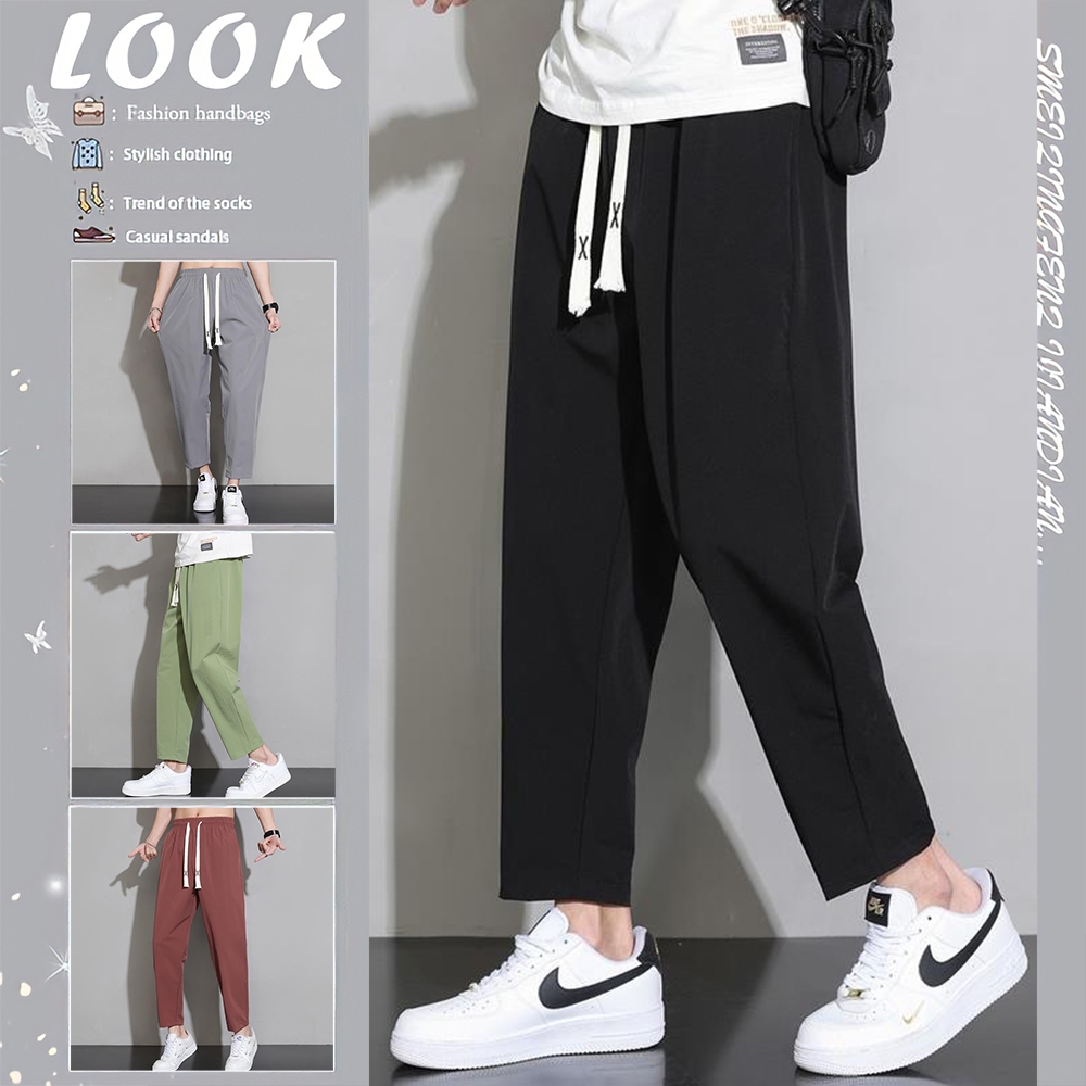 Men Cropped Pants Business Trousers Men Long Pants Men Casual Pants