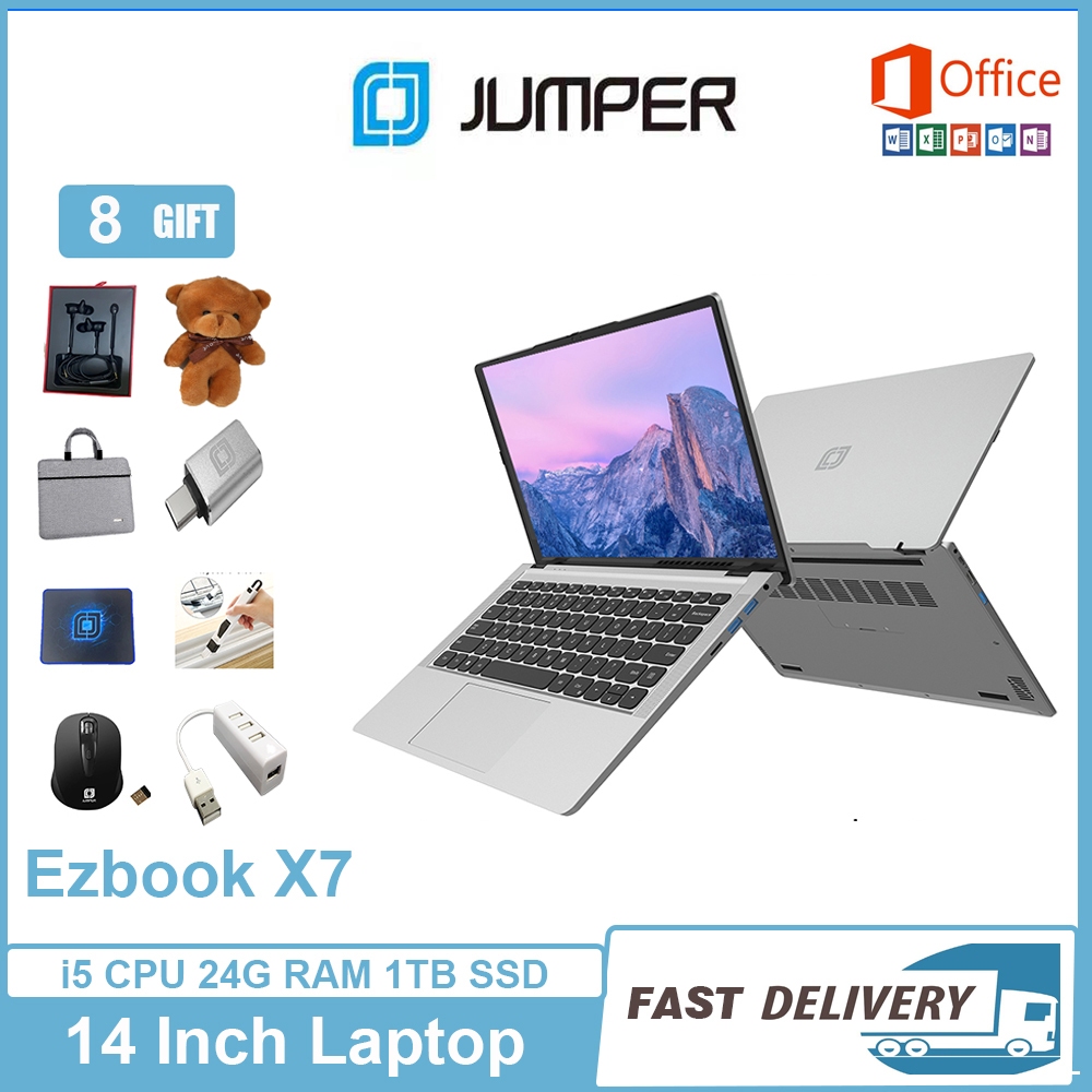 Gift Set】Jumper New EZbook X7 14 inch Laptop Computer| 24GB RAM