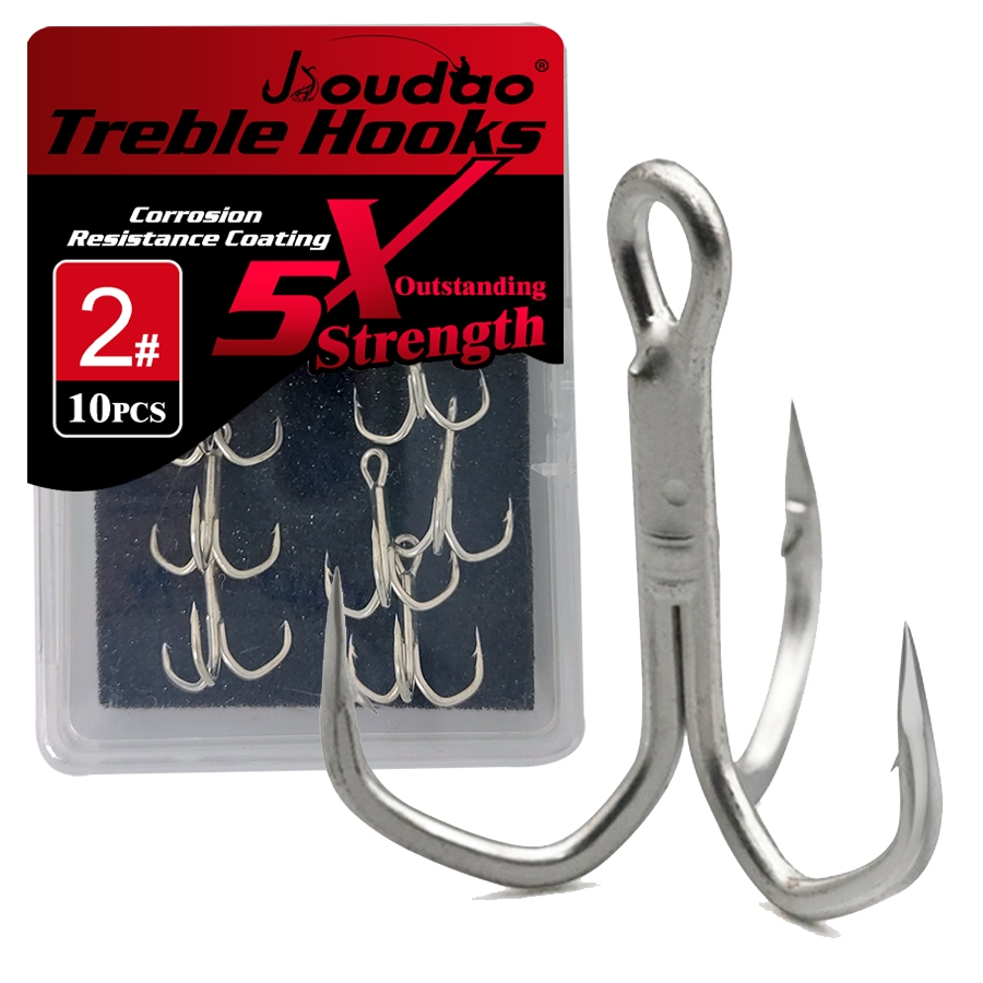 Treble Hooks 5X Strong Barbed Sharp Triple Fishing Hook for