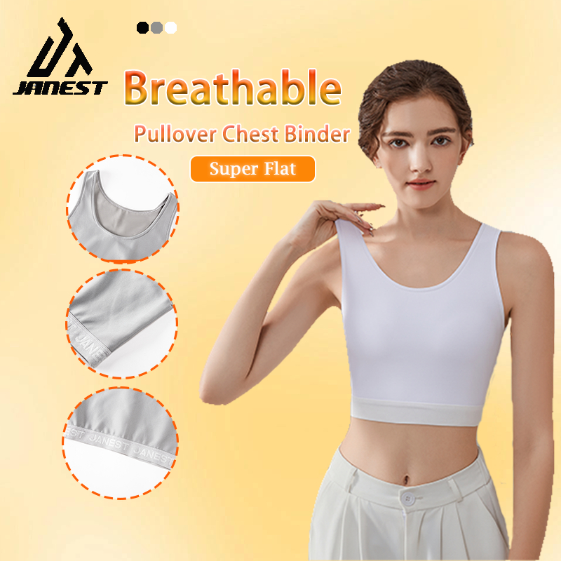 Pullover Chest Binder Breathable Super Flat Plus Size Breast Binder Sports  Bra Supporter