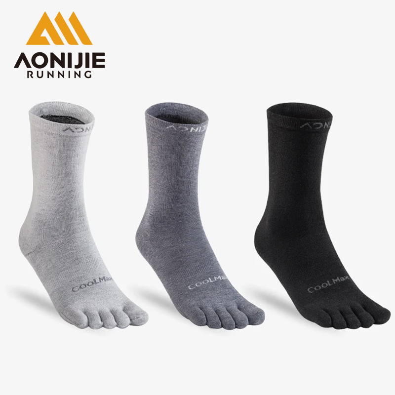 1Pairs AONIJIE E4823 Sports Wool Five-finger Socks Breathable Warm Toe Socks  for Running Cycling Mountain