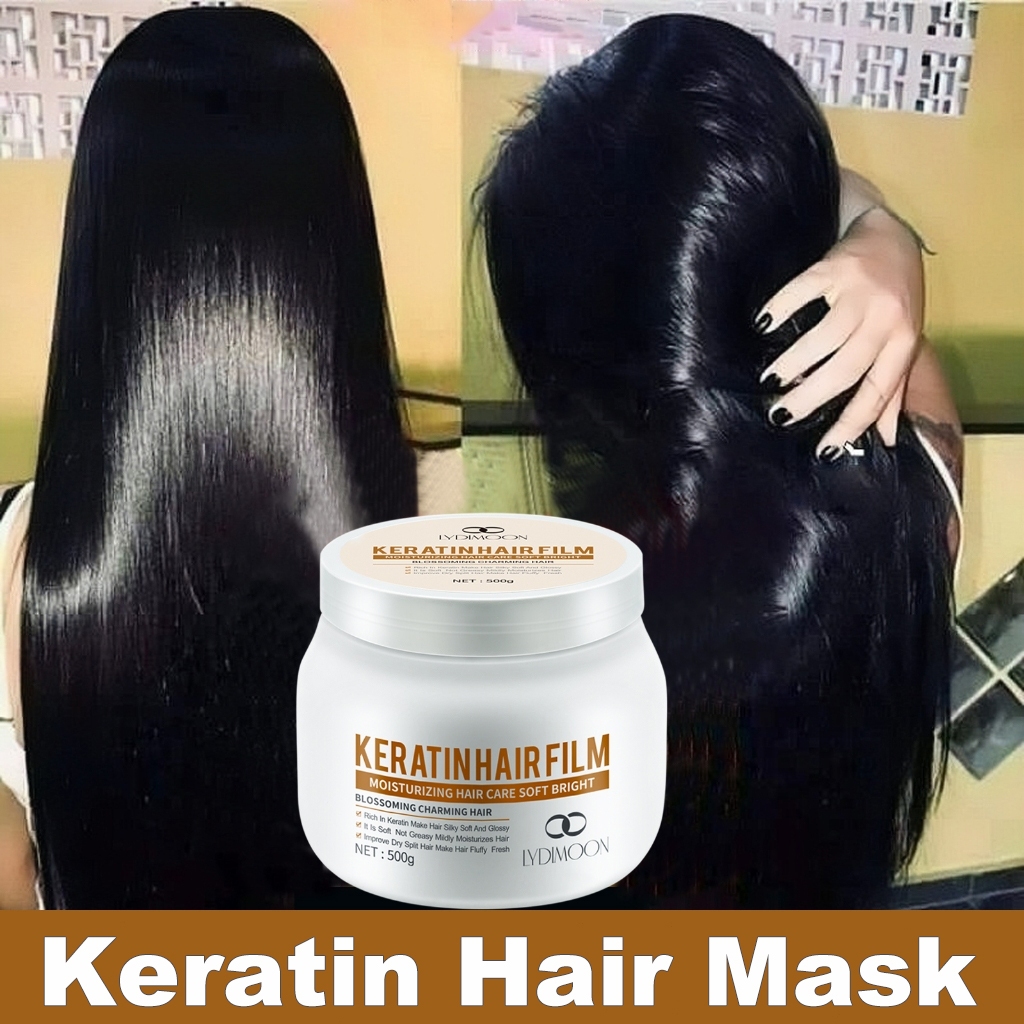 Keratin hair mask 500g treatment for damaged frizzy dull hair quickly nourishes hair Shopee Singapore