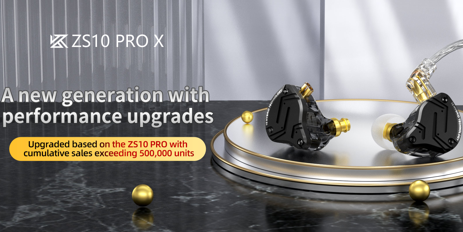 KZ ZSN PRO X 1BA 1DD Dual Driver in Ear Earphone & KBEAR 4 Core Copper C  Pin Cable (Bundle)