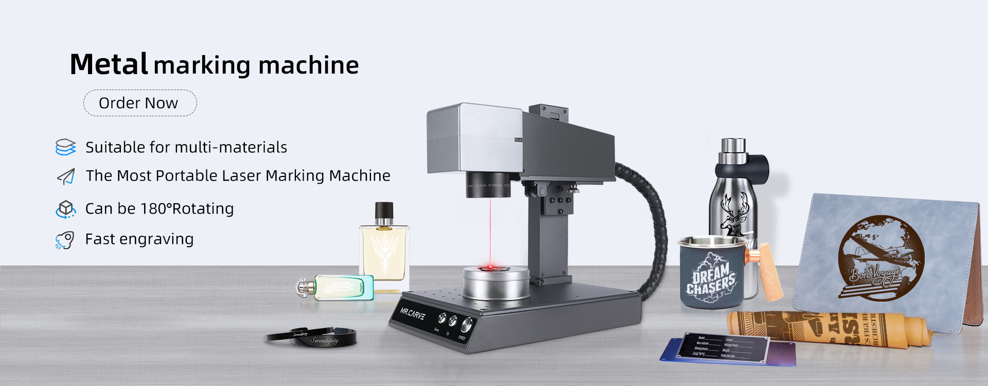 MR.CARVE C2S Laser Marking Machine with Control Screen Handheld Auto Focus  for iPhone Android Engrave All Metal Plastic Leather