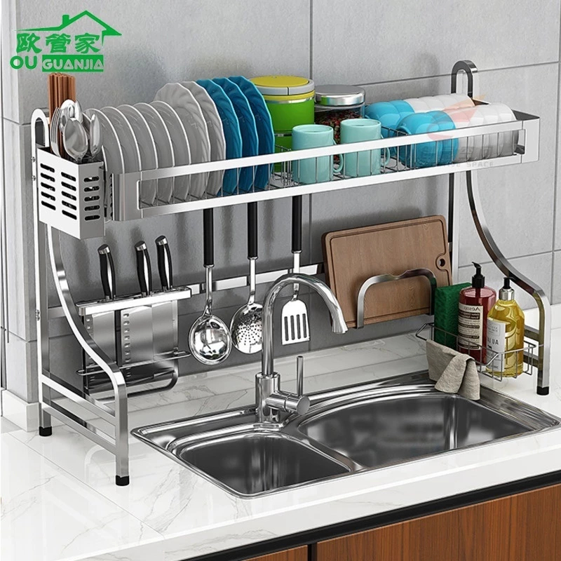 Kitchen Sink Shelf Table Top Retractable Dish Rack With Door Dish Storage  Rack Cupboard Locker Drain Rack Kitchen Organizer - Storage Holders & Racks  - AliExpress