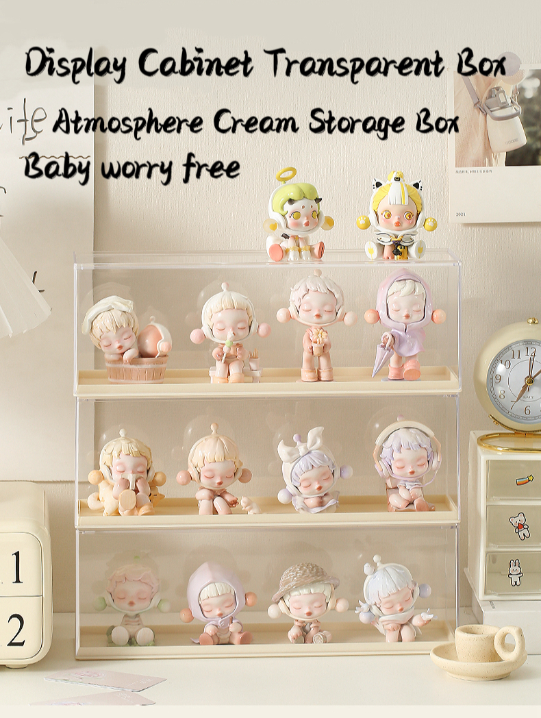 Large Capacity Doll Storage Artifact Stacked Transparent Display Cabinet  Dustproof Figures Plush Bear Cotton Toy Storage Box