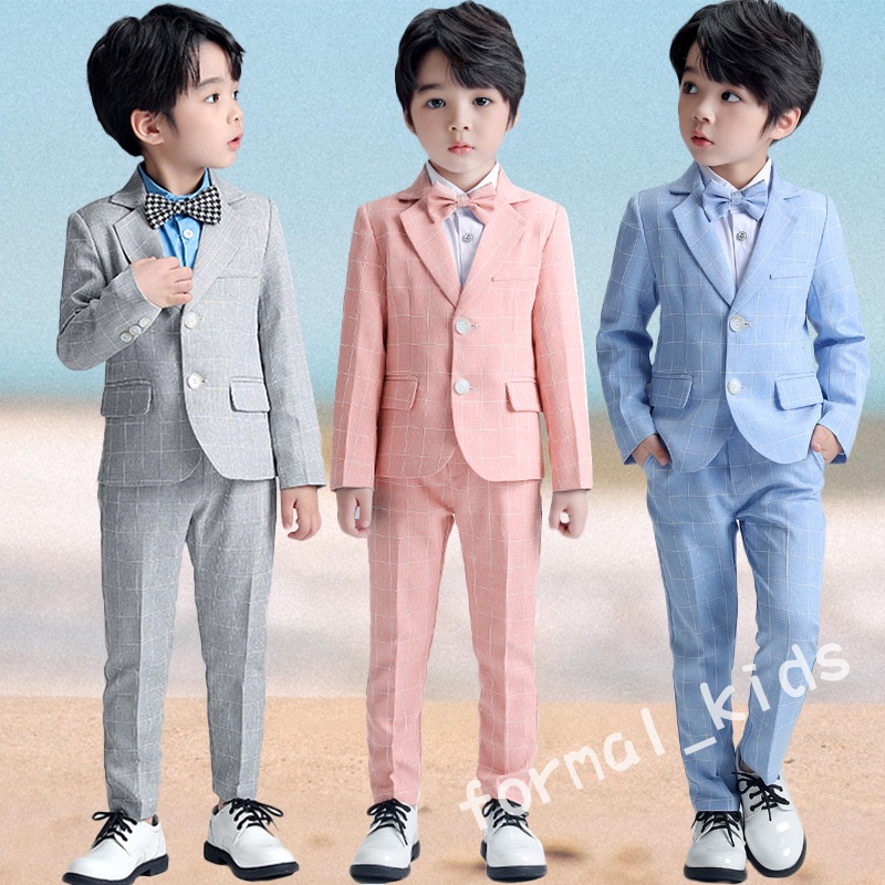 Kids Boys Suit Blazer Pants Attire Set Formal Tuxedo Outfit Children's  Wedding Birthday Dresswear Toddler Gentleman Suits 2-14 Years | Shopee  Singapore
