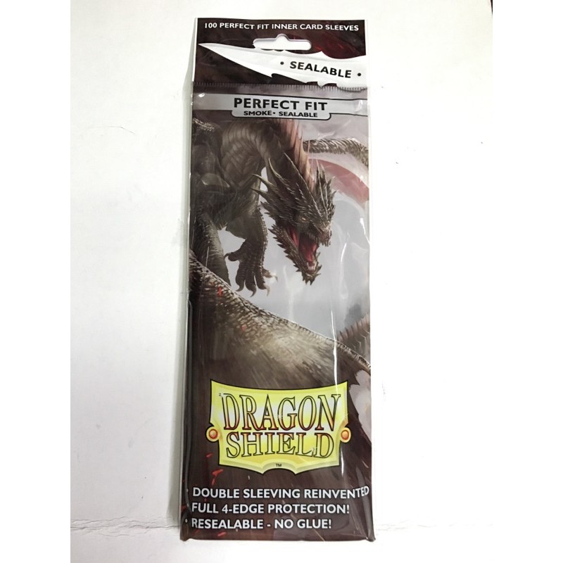Dragon Shield Standard Perfect Fit Sealable Sleeves - Smoke (100 Sleeves)
