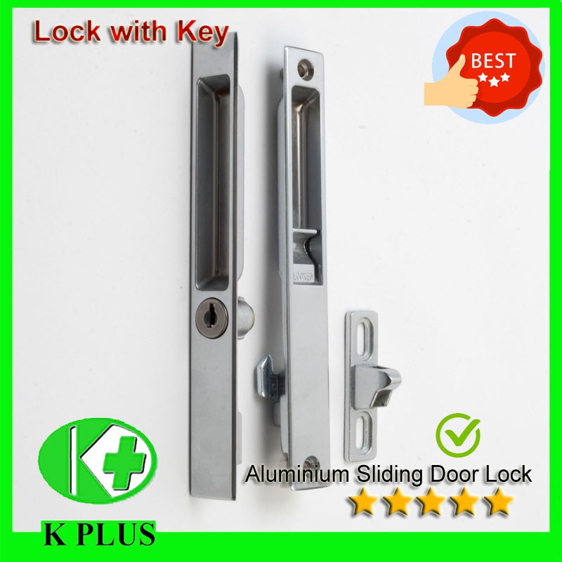 Aluminium sliding store door lock