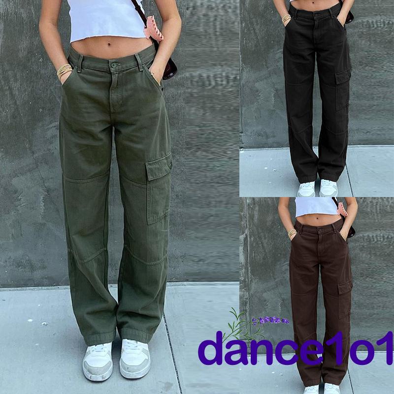 Women's Khaki Flare Pants Baggy 90s Y2k Streetwear Pants Vintage Harajuku  High Waist Wide Trousers Fashion 2000s Clothes Autumn - AliExpress
