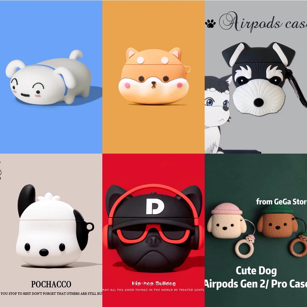 Hip Hop Bulldog Airpods Case and Keychain Airpods 3 Case 